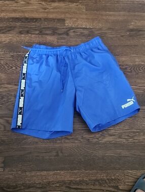 Puma Royal Blue Athletic Shorts with Black Logo Tape